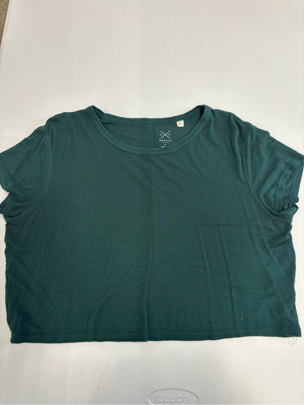 PacSun Women's Short Sleeve Ribbed Crop Top - Teal Green